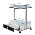 ترالی شیشه ای دو طبقه + کشو پایین PS-201P