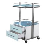 ترالی شیشه ای دو طبقه + دو کشو پایین PS-202M CNC