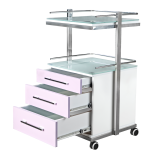 ترالی شیشه ای دو طبقه + سه کشو ترکیبی PS-203L