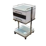 ترالی شیشه ای دو طبقه + سه کشو بالا 10سانت PS-230